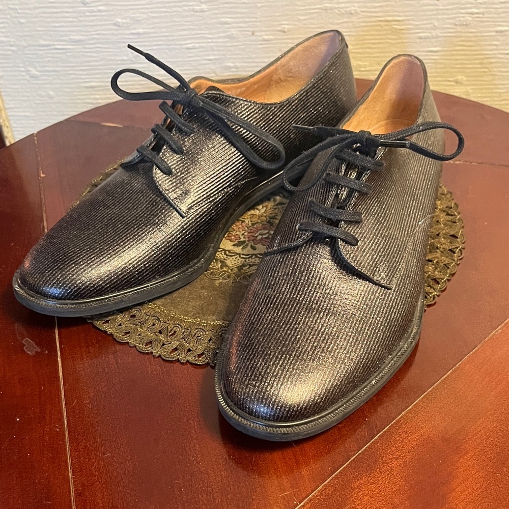 Robert Clergerie Textured Black Oxfords EU 37.5